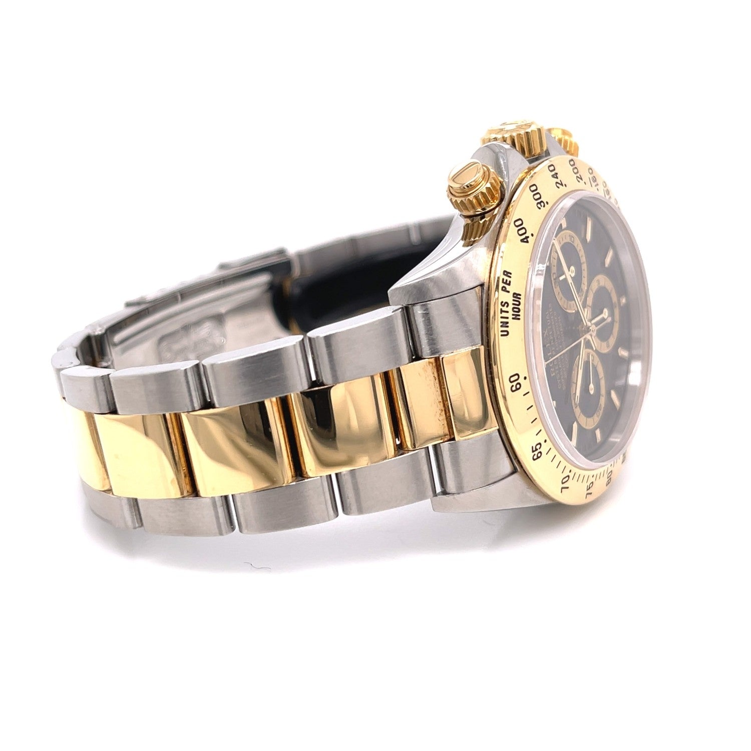 Rolex Daytona Zenith Yellow Gold Stainless Steel White Dial 16523 - Beverly Hills Watch Company