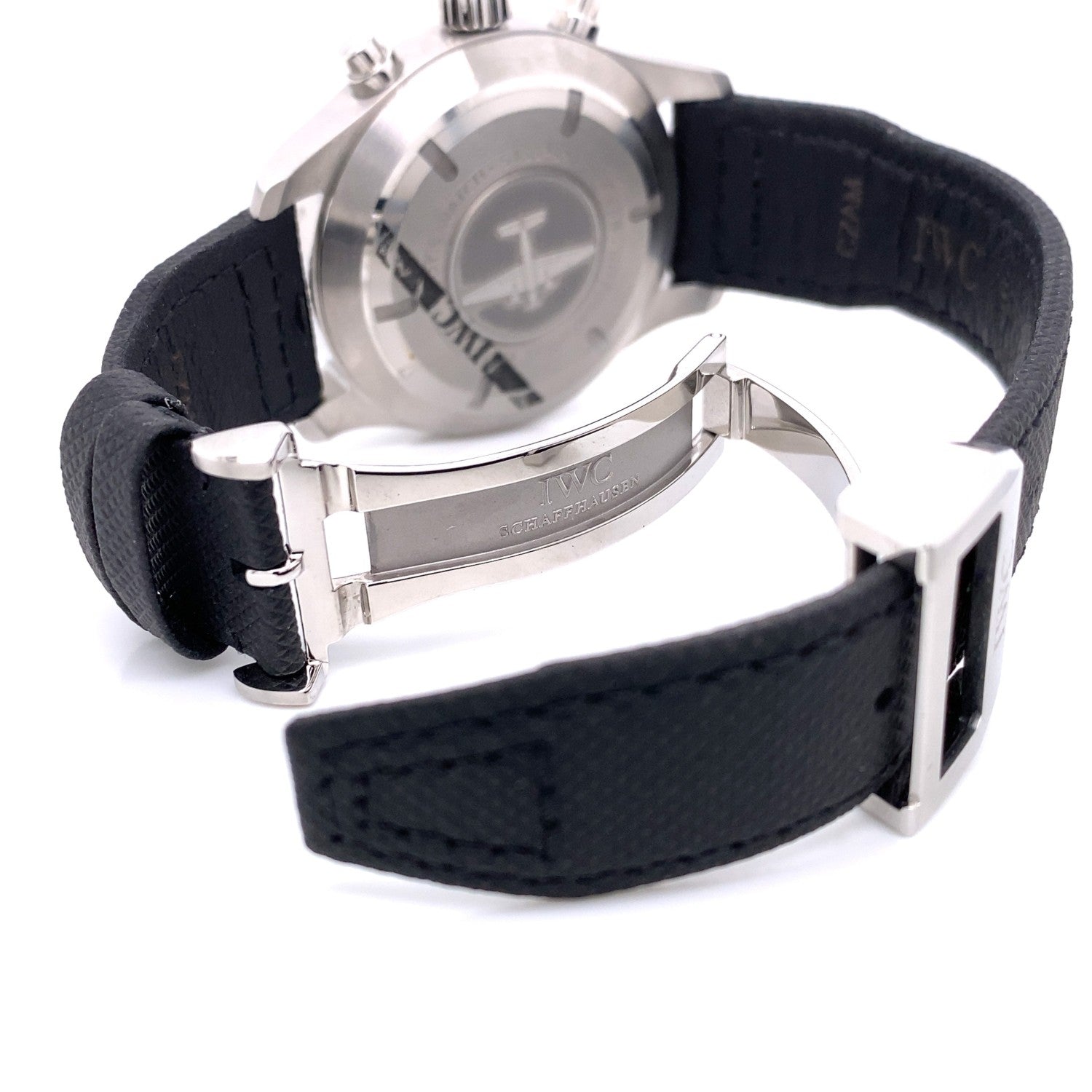 IWC Pilot Chrono Day-Date 43mm Automatic Stainless Steel Black Dial IW377709 3Q6T30 - Beverly Hills Watch Company