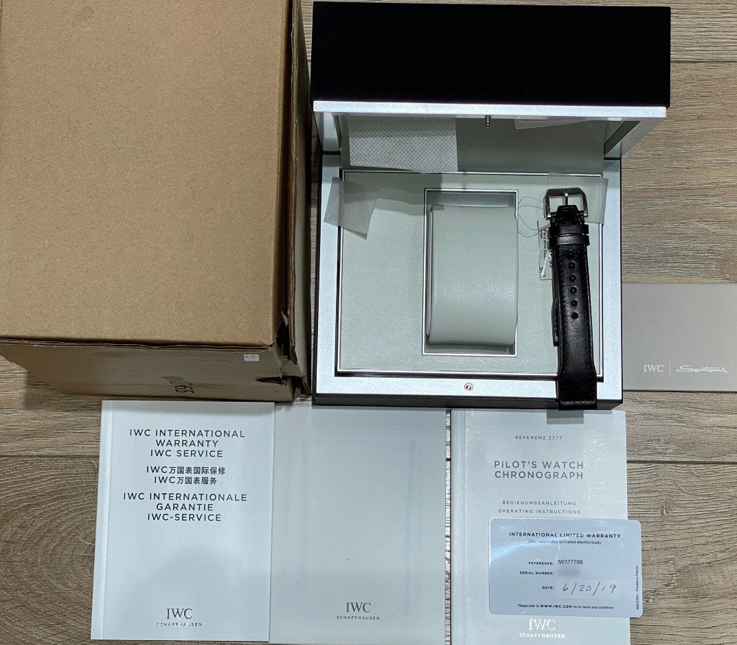 IWC Pilot Chrono Day-Date 43mm Automatic Stainless Steel Black Dial IW377709 3Q6T30 - Beverly Hills Watch Company