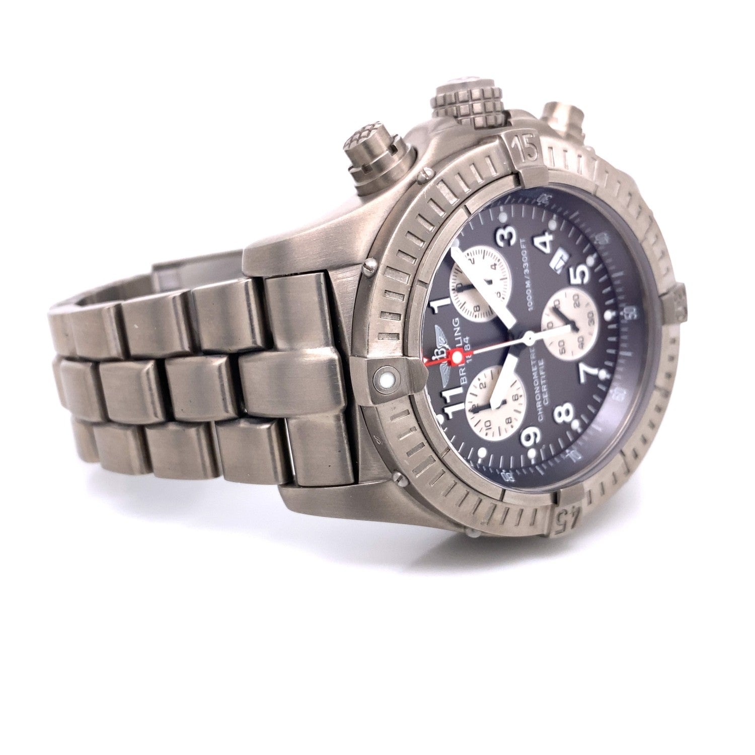 Breitling Avenger M1 44mm Titanium Grey Dial Quartz Chronograph E7336009/M507 3QXZWV - Beverly Hills Watch Company