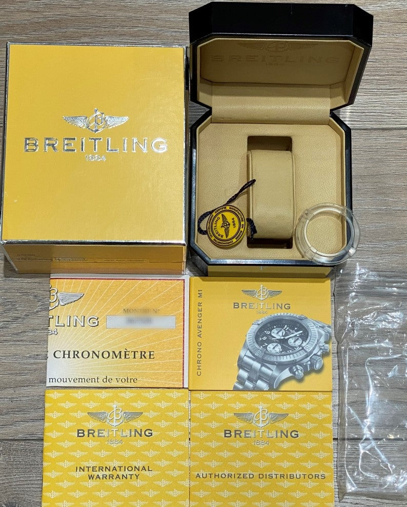 Breitling Avenger M1 44mm Titanium Grey Dial Quartz Chronograph E7336009/M507 3QXZWV - Beverly Hills Watch Company