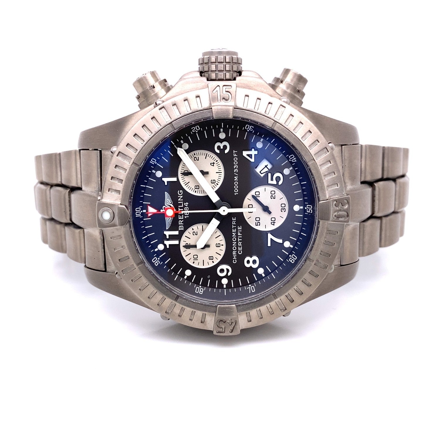 Breitling Avenger M1 44mm Titanium Grey Dial Quartz Chronograph E7336009/M507 3QXZWV - Beverly Hills Watch Company