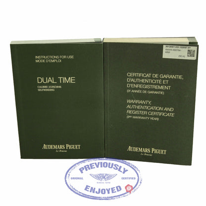 Audemars Piguet Royal Oak Dual Time Power Reserve 39MM Stainless Steel Silver Dial 26120ST.OO.1220ST.01 9390Z7 - Beverly Hills Watch Company Watch Store