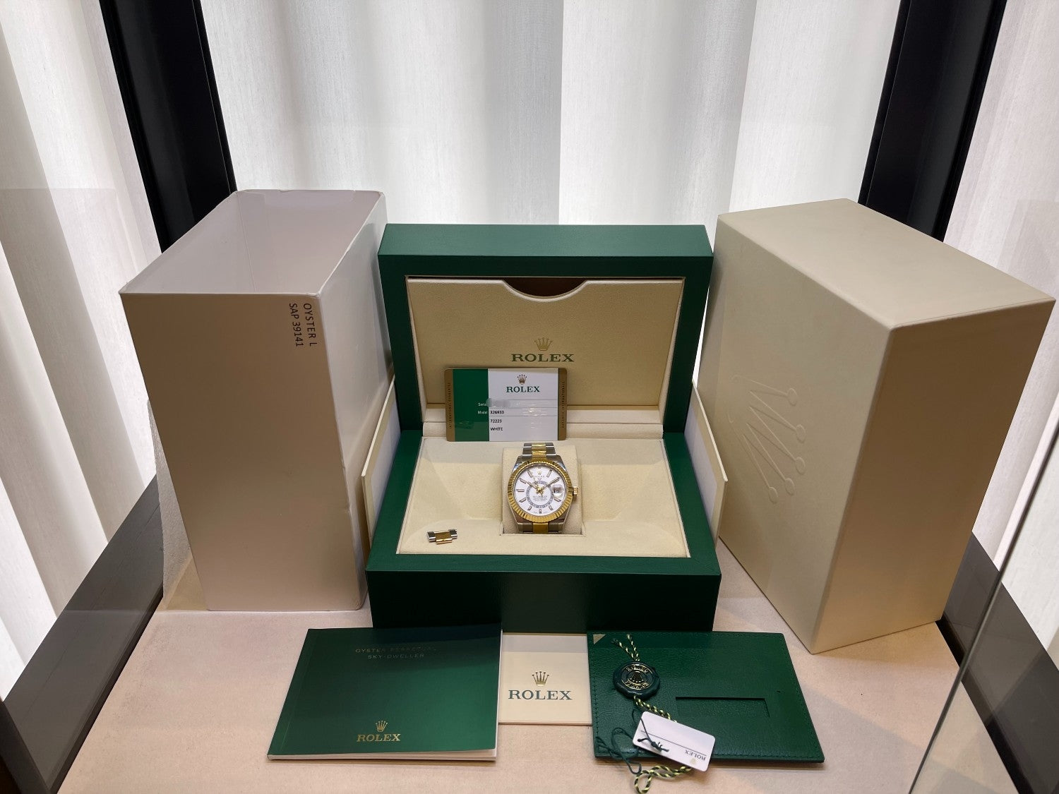 Rolex Sky-Dweller Yellow Gold and Stainless Steel White Dial 326933 - Beverly Hills Watch Company