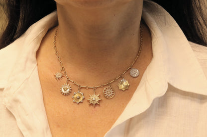 Gold & Diamond Multi-Charm Necklace