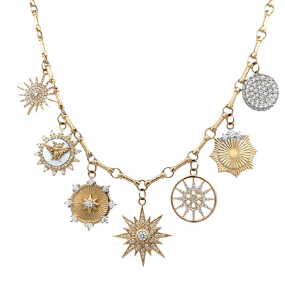 Gold & Diamond Multi-Charm Necklace