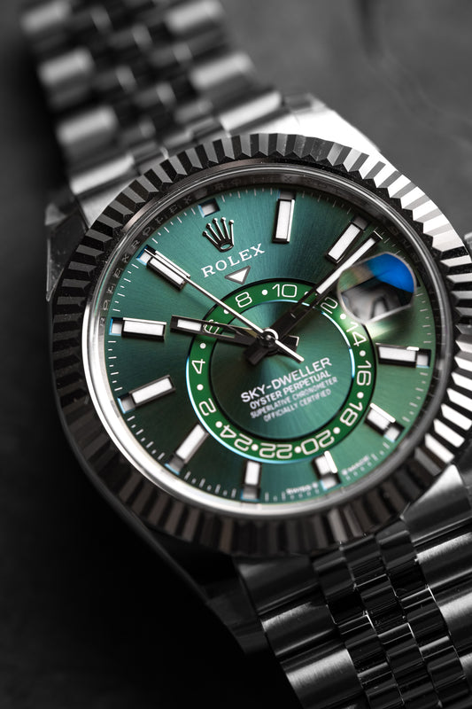 Rolex Sky-Dweller 42mm Stainless Steel Jubilee Green Dial 336934