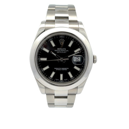 Rolex Datejust II Stainless Steel 41MM Black Dial 116300 - Beverly Hills Watch Company