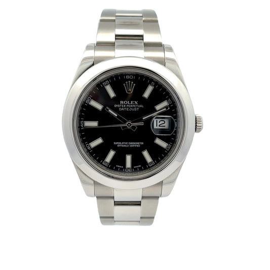 Rolex Datejust II Stainless Steel 41MM Black Dial 116300 - Beverly Hills Watch Company