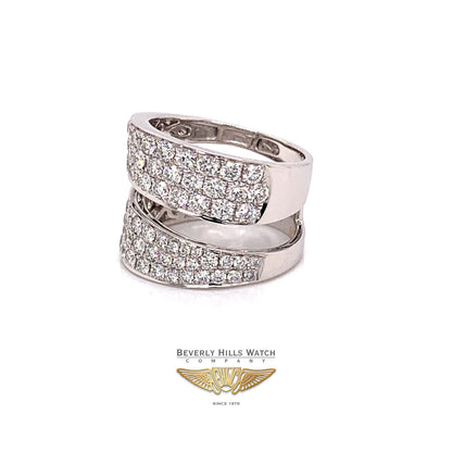 Naira & C Double Band Diamond White Gold Ring 4PEW5W - Beverly Hills Watch and Jewelry Store