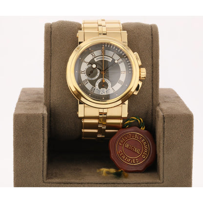 Breguet Marine Chronograph 42mm Rose Gold Black Dial Bracelet 5827br/z2/rz0