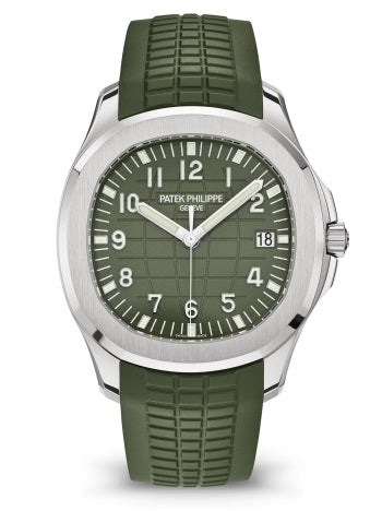 Patek Philippe Aquanaut Jumbo 42.2mm White Gold Khaki 5168g-010 - Beverly Hills Watch Company