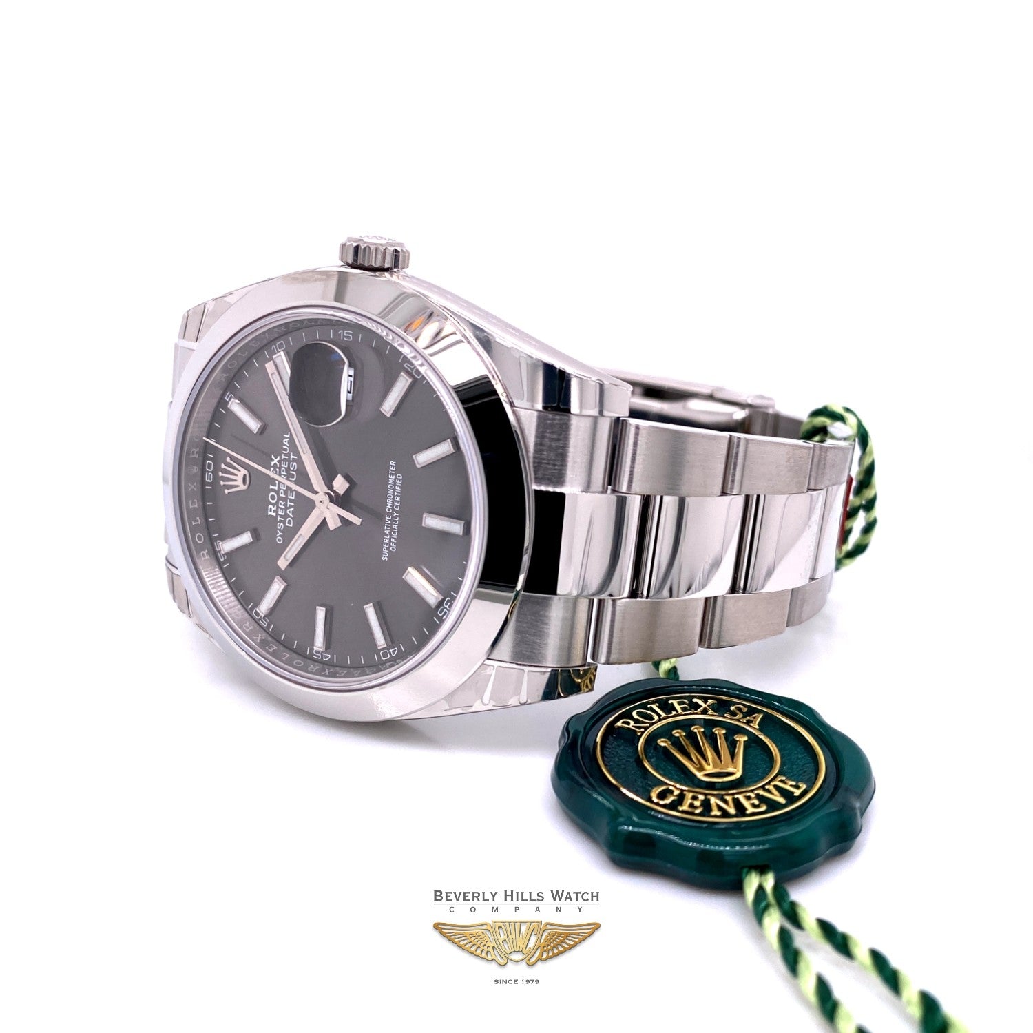 Rolex Datejust 41mm Smooth Bezel Grey Dial 126300 1N5U1V - Beverly Hills Watch Company