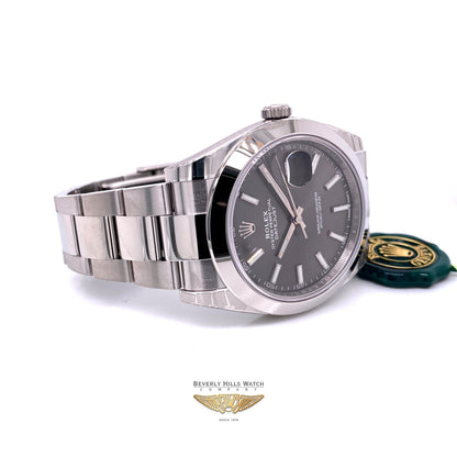 Rolex Datejust 41mm Smooth Bezel Grey Dial 126300 1N5U1V - Beverly Hills Watch Company