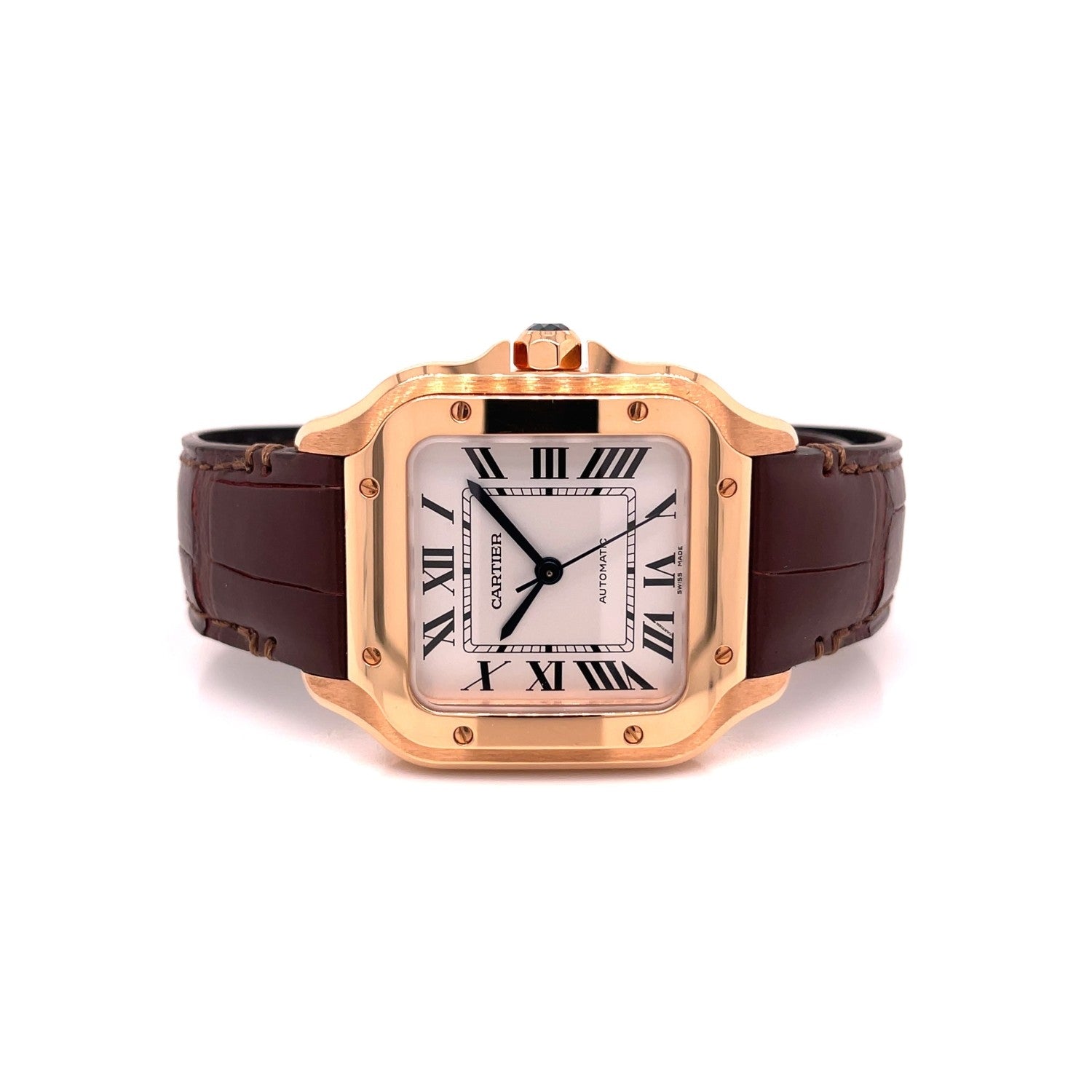 Cartier Santos de Cartier Medium Rose Gold WGSA0012 - Beverly Hills Watch Company