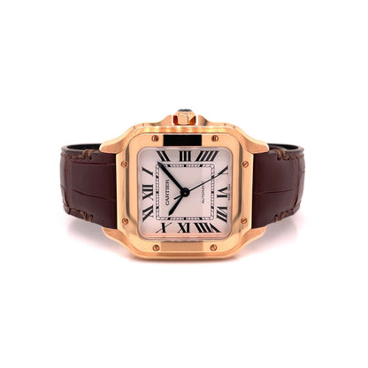 Cartier Santos de Cartier Medium Rose Gold WGSA0012 - Beverly Hills Watch Company