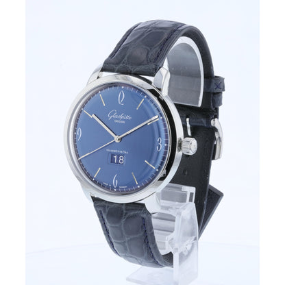Glashutte Original Sixties Panorama Date Stainless Steel Blue Dial 2-39-47-06-02-04 - Beverly Hills Watch Company
