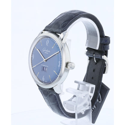 Glashutte Original Sixties Panorama Date Stainless Steel Blue Dial 2-39-47-06-02-04 - Beverly Hills Watch Company