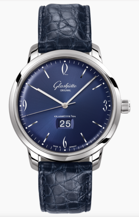 Glashutte Original Sixties Panorama Date Stainless Steel Blue Dial 2-39-47-06-02-04 - Beverly Hills Watch Company
