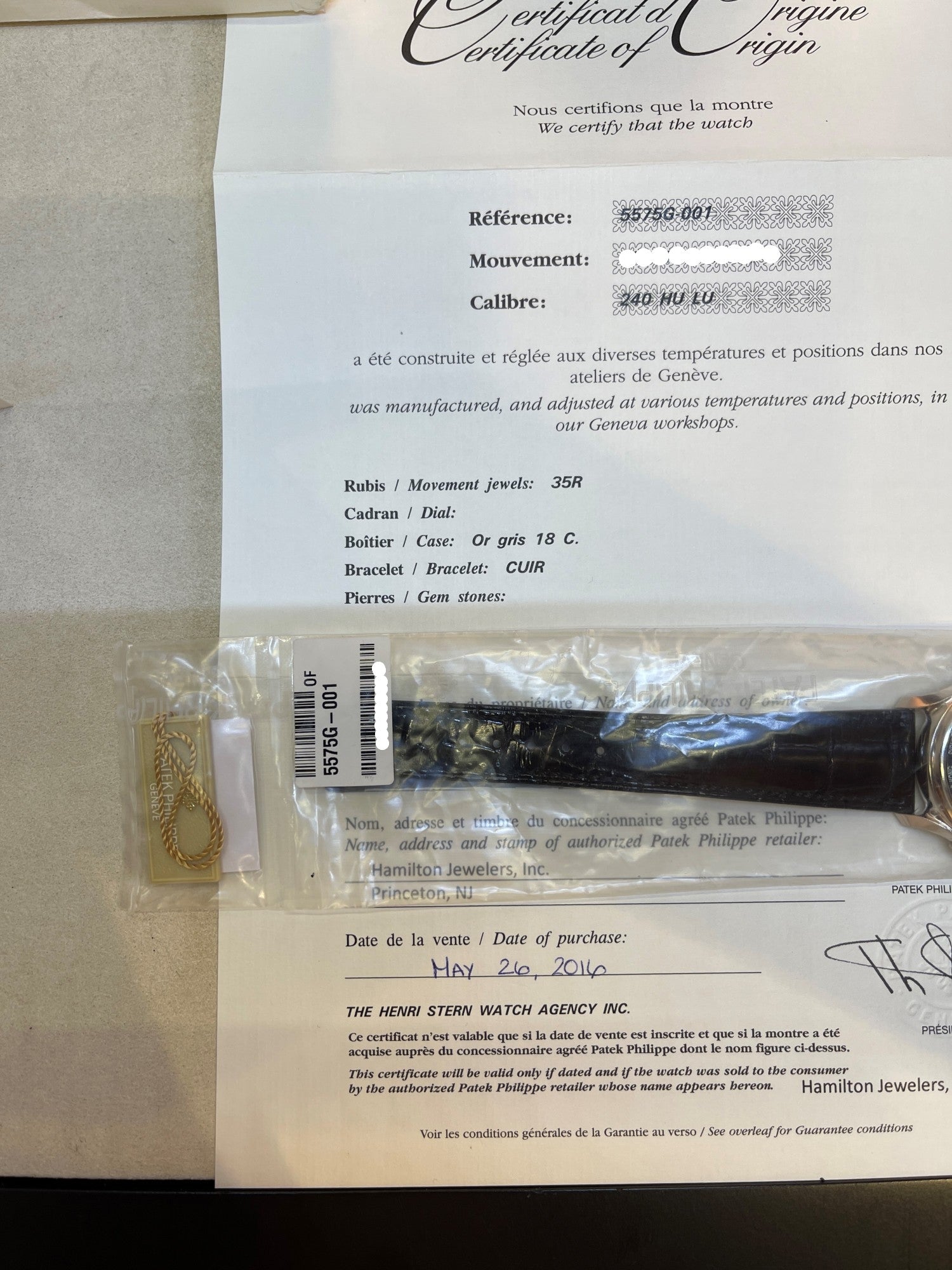 Patek Philippe 175th Anniversary World Timer White Gold Alligator Strap 5575G-001 V27N5U - Beverly Hills Watch Company Watch Store