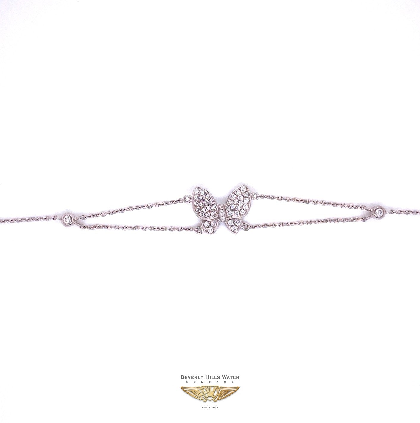 Naira & C Diamond Butterfly 18k White Gold Bracelet 56RT0C