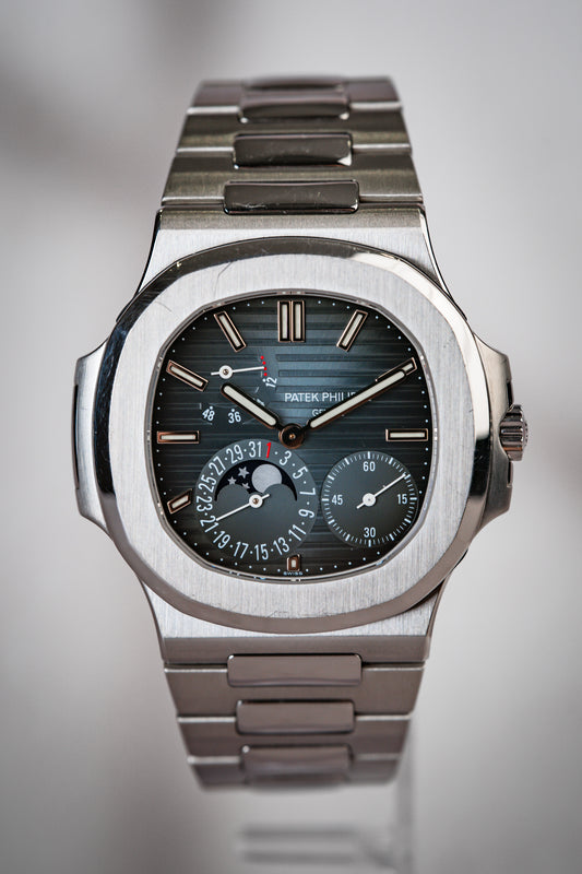 Patek Philippe Nautilus Power Reserve Moon Phases Blue Dial 5712/1a-001