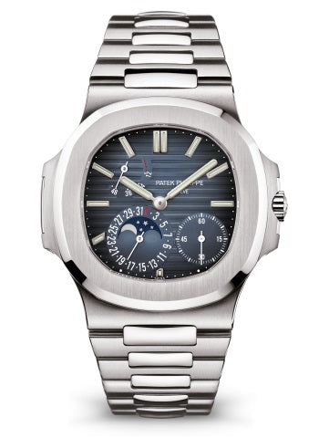 Patek Philippe Nautilus Power Reserve Moon Phases Blue Dial 5712/1a-001 - Beverly Hills Watch Company