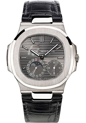 Patek Philippe Nautilus White Gold Power Reserve Moon Date 5712g-001 - Beverly Hills Watch Company