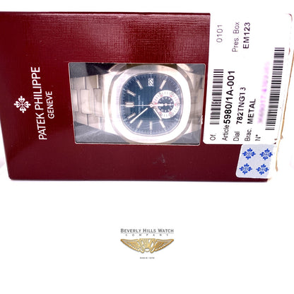 Patek Philippe Nautilus Chronograph Blue Dial Stainless Steel 5980/1A-001 - Beverly Hills Watch Company