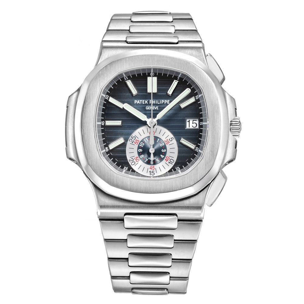 Patek Philippe Nautilus Chronograph Blue Dial Stainless Steel 5980/1A-001 - Beverly Hills Watch Company