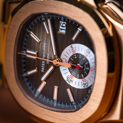 Patek Philippe Nautilus Chronograph Rose Gold  5980R-001 - Beverly Hills Watch Company
