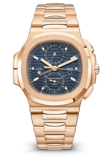 Patek Philippe Aquanaut Travel Time Rose Gold Blue Dial 59901/r - Beverly Hills Watch Company