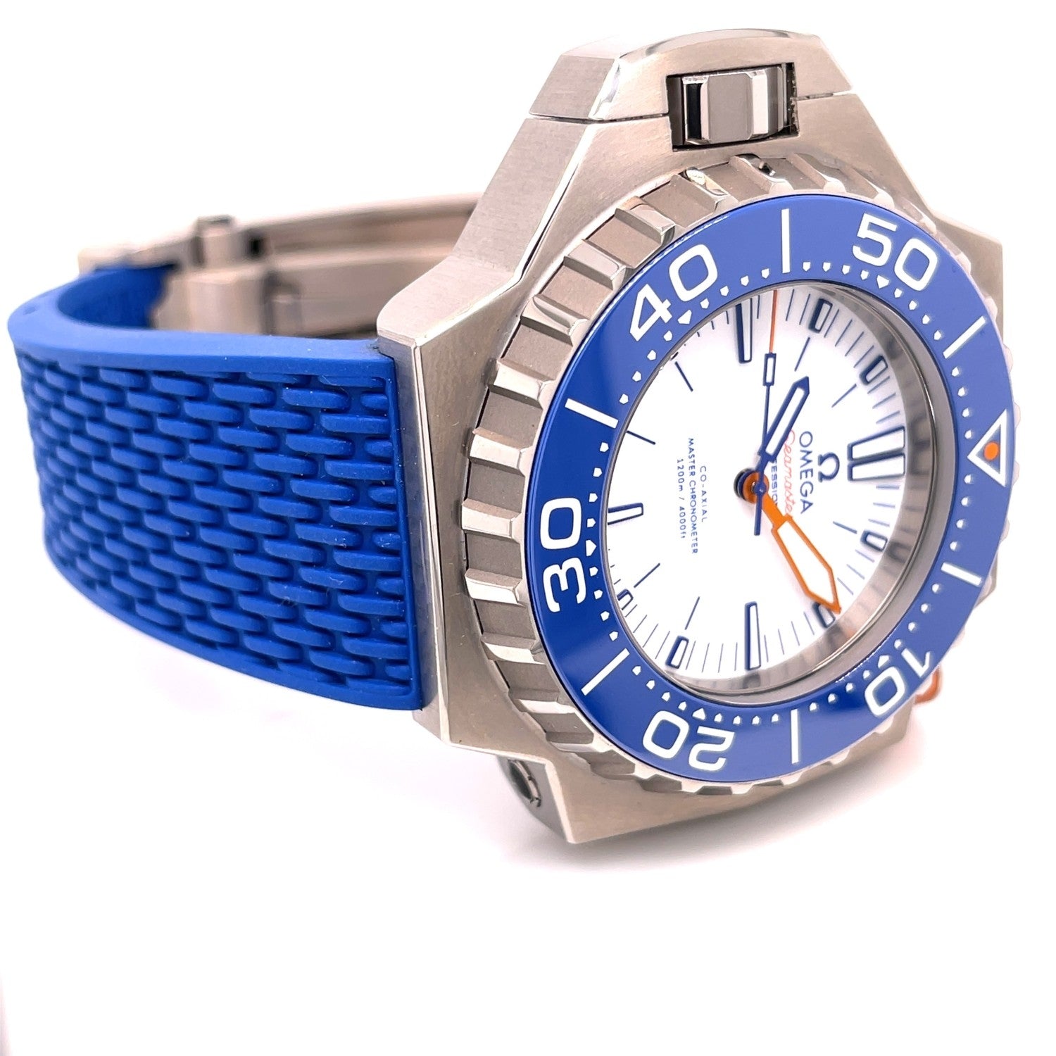 Omega Ploprof Titanium White Dial Steel Bracelet 227.90.55.21.04.001 5ET80T - Beverly Hills Watch Company