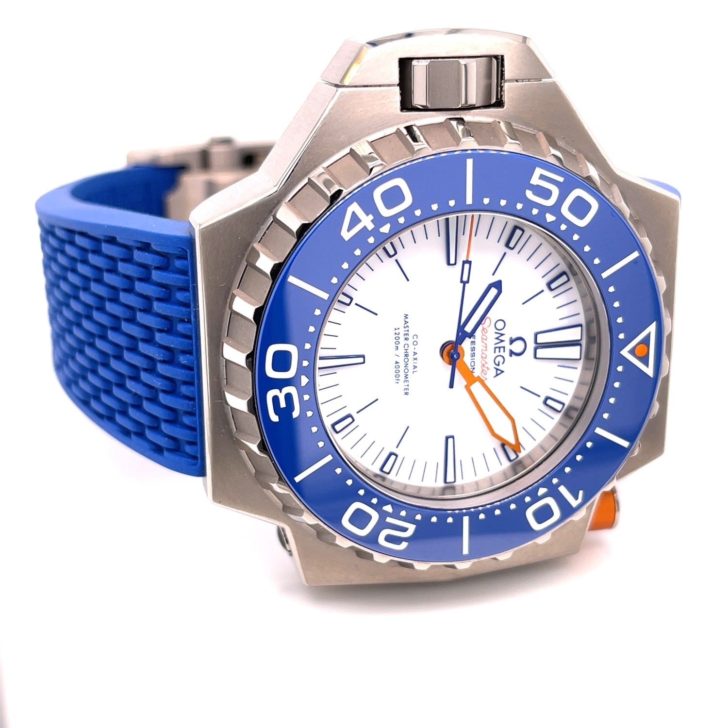 Omega Ploprof Titanium White Dial Steel Bracelet 227.90.55.21.04.001 5ET80T - Beverly Hills Watch Company