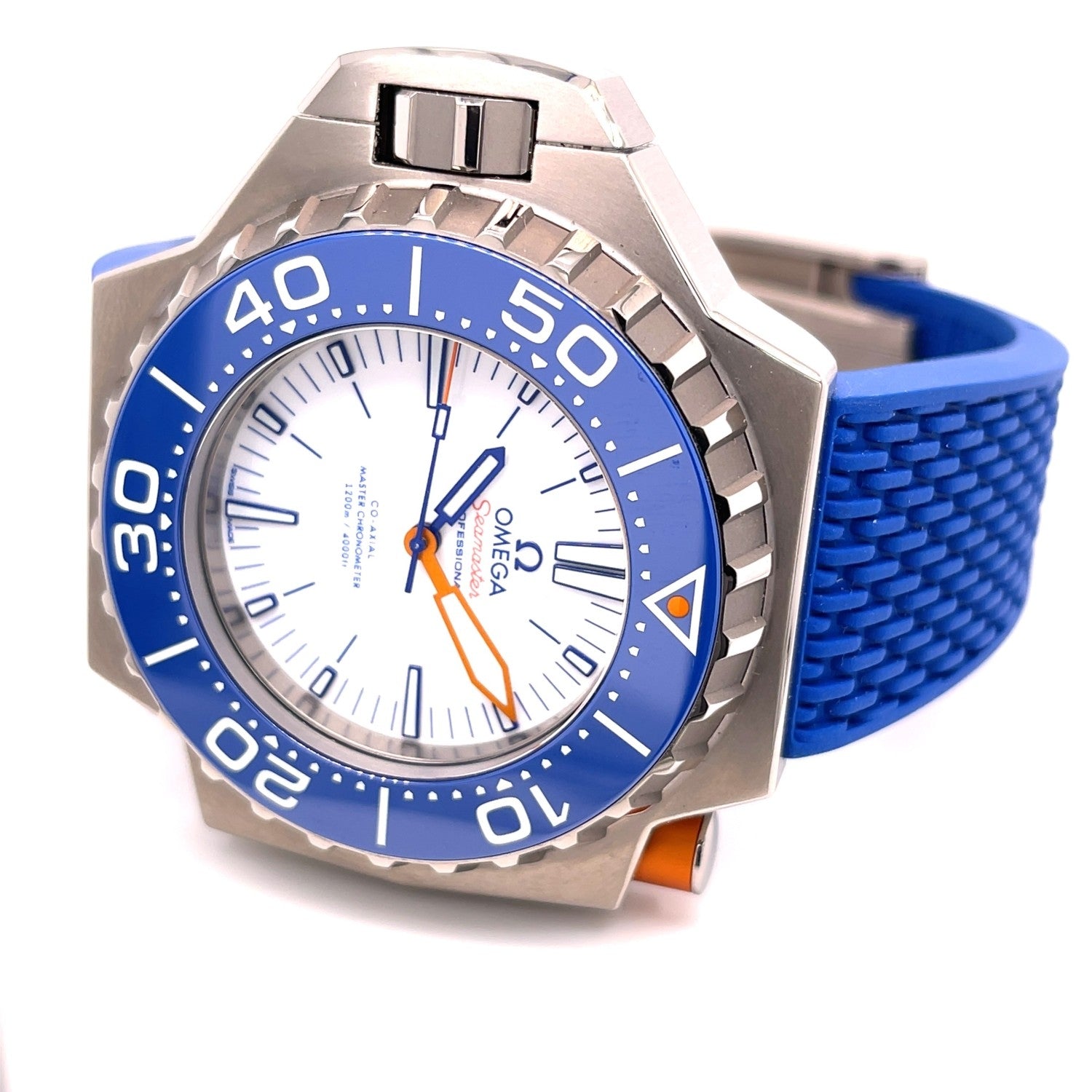 Omega Ploprof Titanium White Dial Steel Bracelet 227.90.55.21.04.001 5ET80T - Beverly Hills Watch Company