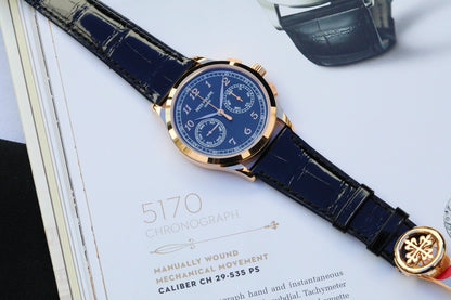 Patek Philippe Complications 39mm Rose Gold Chronograph 5170r-010 - Beverly Hills Watch Company