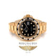 Rolex GMT Master II 40mm Yellow Gold Diamond and Sapphire Baguette Bezel 116758SANR 5L6PMJ - Beverly Hills Watch Company