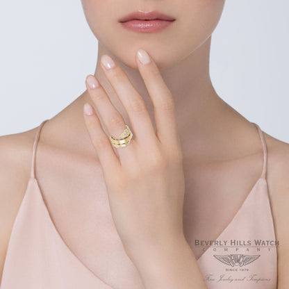 Ring 18k Yellow Gold Double Wrap Snake Diamond Head 5NZEPY - Beverly Hills Watch Company Watch Store