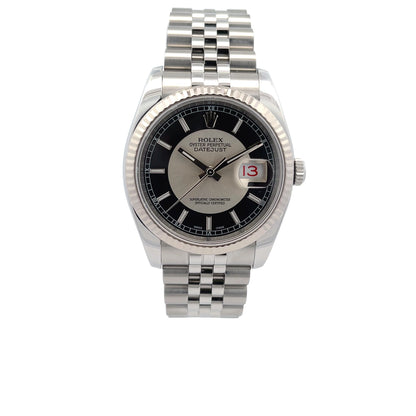 Rolex Datejust 36mm Stainless Steel Jubilee Bracelet Tuxedo Dial 116234 - Beverly Hills Watch Company