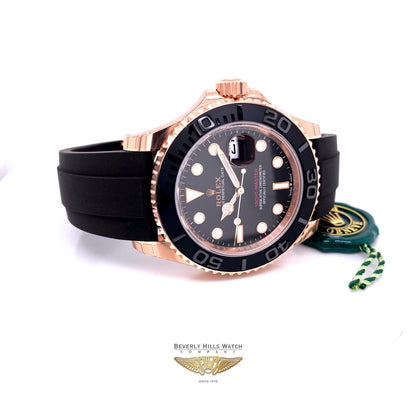 Rolex Yacht-Master 40mm Everose Rubber Strap 126655 5WDVQ8 - Beverly Hills Watch Company