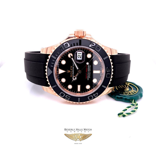 Rolex Yacht-Master 40mm Everose Rubber Strap 126655 5WDVQ8 - Beverly Hills Watch Company