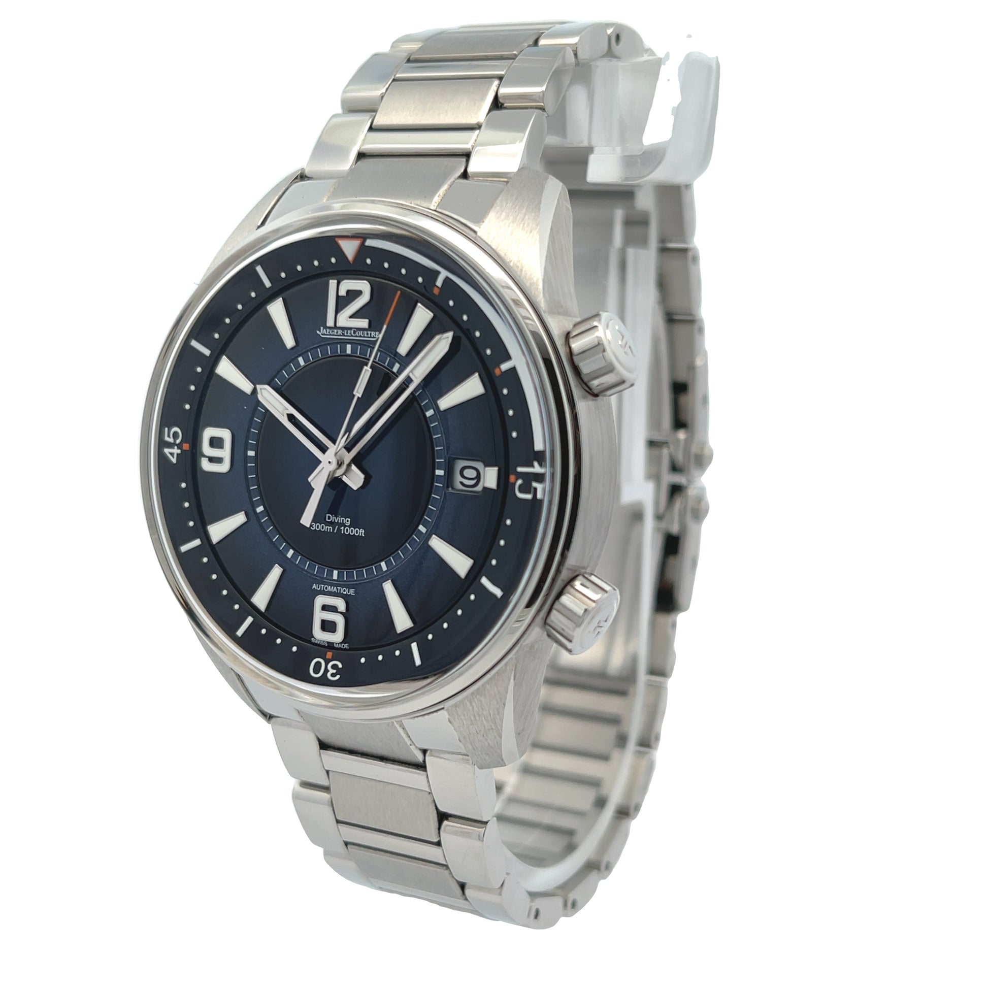 Jaeger LeCoultre Polaris Mariner Date Blue Dial Stainless Steel Q9068180 - Beverly Hills Watch Company