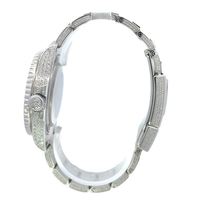 Rolex GMT Master II 40mm Stainless Steel Custom Set Diamonds 11671 - Beverly Hills Watch Company