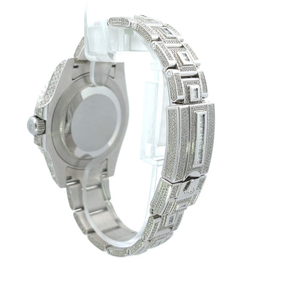 Rolex GMT Master II 40mm Stainless Steel Custom Set Diamonds 11671 - Beverly Hills Watch Company