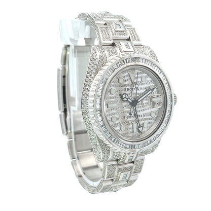 Rolex GMT Master II 40mm Stainless Steel Custom Set Diamonds 11671 - Beverly Hills Watch Company
