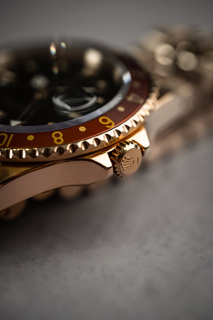 Rolex GMT Master Root Beer Yellow Gold Vintage 16758