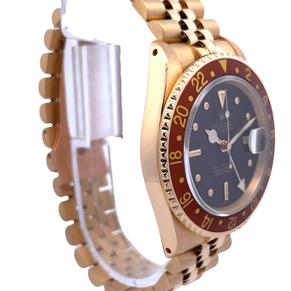 Rolex GMT Master Root Beer Yellow Gold Vintage 16758 - Beverly Hills Watch Company