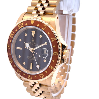Rolex GMT Master Root Beer Yellow Gold Vintage 16758