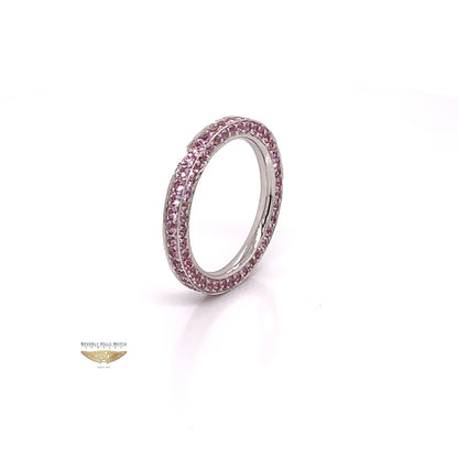 Pink Sapphire Stackable Eternity Band White Gold 6635 - Beverly Hills Watch and Jewelry Company