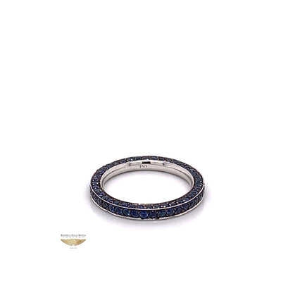 Blue Sapphire Stackable Eternity Band White Gold 6636 - Beverly Hills Watch and Jewelry Company